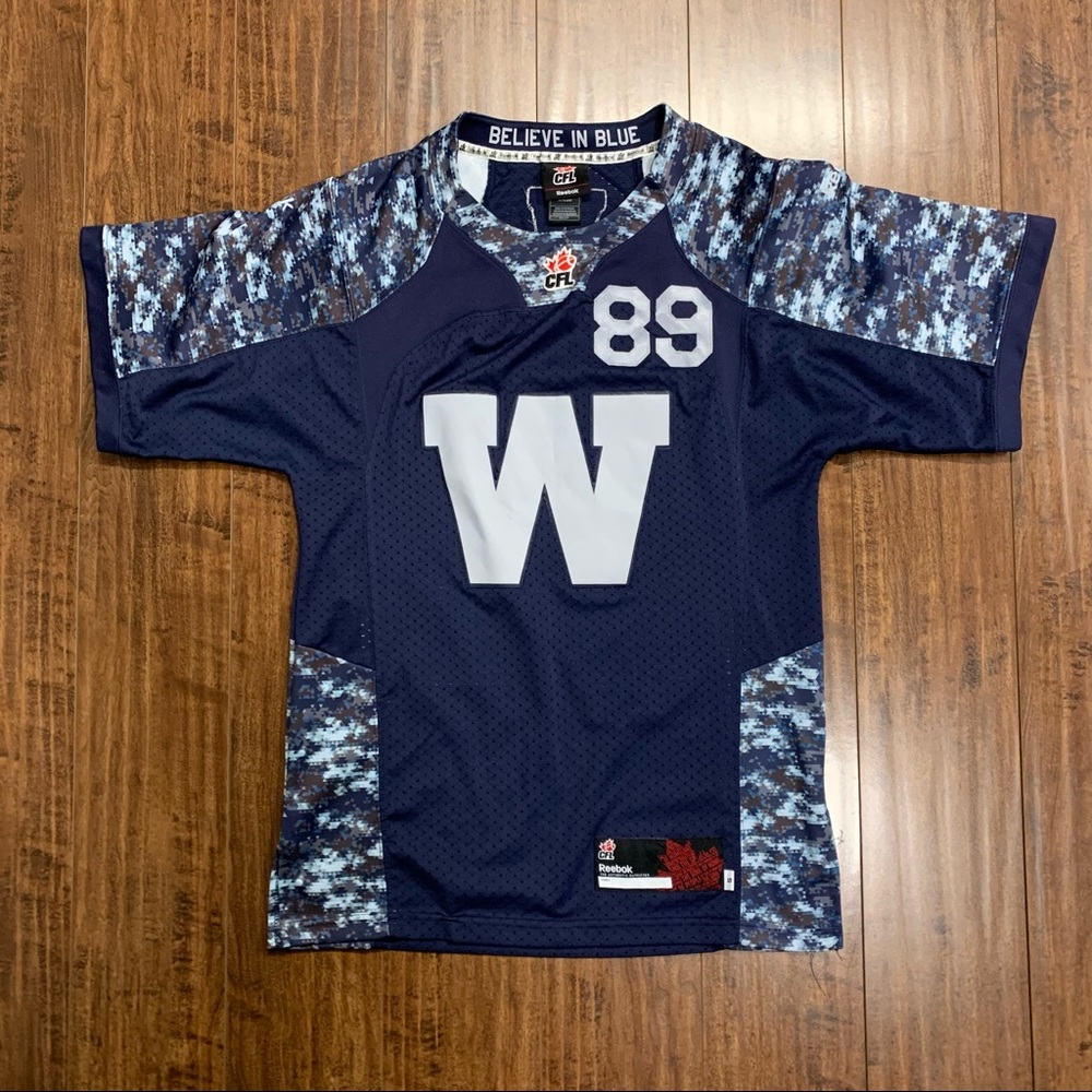 Clarence Denmark Camo Blue Bombers Jersey